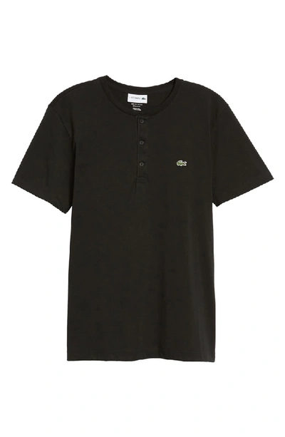 Shop Lacoste Regular Fit Henley T-shirt In Black