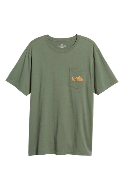 Shop Southern Tide Sunset Graphic Pocket T-shirt In Duck Hunting Green