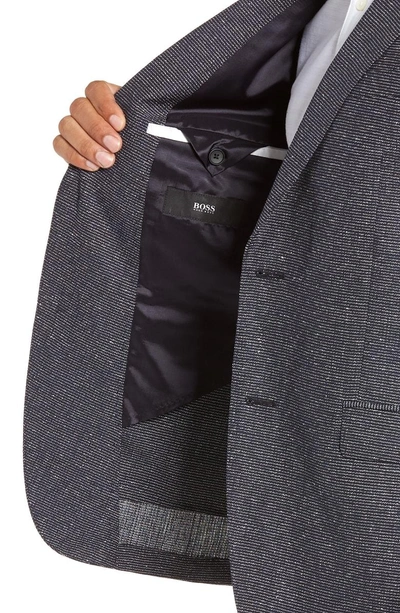Shop Hugo Boss Nobis Trim Fit Stripe Wool Blend Sport Coat In Navy