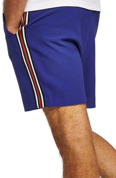 Shop Topman Side Stripe Smart Classic Shorts In Blue