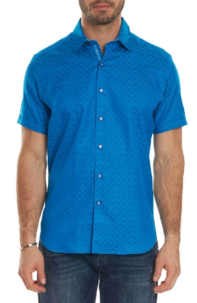 Shop Robert Graham Diamante Classic Fit Sport Shirt In Turquoise
