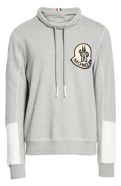 Shop Moncler Maglia Cowl Neck Sweatshirt In Light Grey