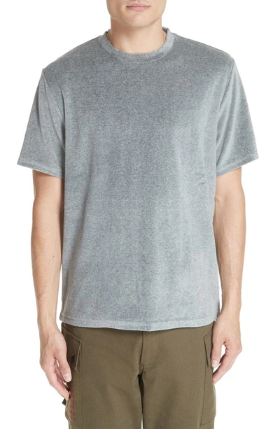 Shop Ovadia & Sons Velour T-shirt In Heather Grey