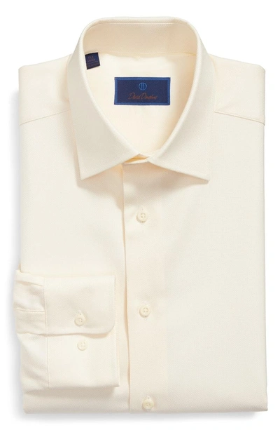 Shop David Donahue Regular Fit Oxford Dress Shirt In Ecru