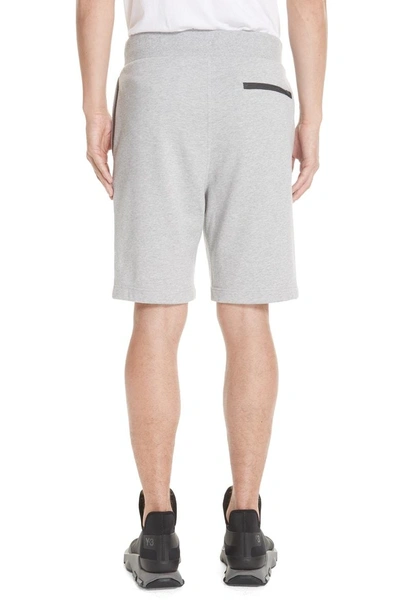 Shop Y-3 Logo Print French Terry Shorts In Grey