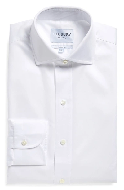 Shop Ledbury Classic Fit Fine Twill Dress Shirt In White