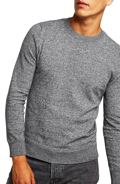 Shop Topman Classic Fit Twist Crewneck Sweater In Grey