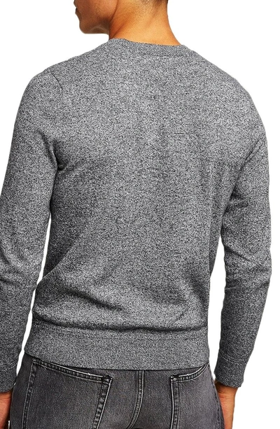 Shop Topman Classic Fit Twist Crewneck Sweater In Grey