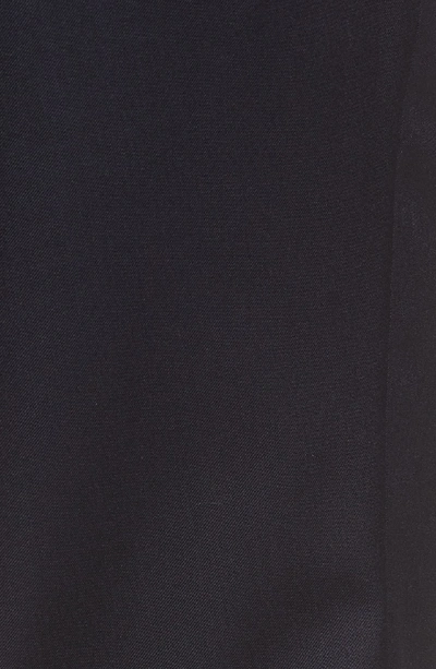 Shop Hugo Boss Wave Cyl Flat Front Slim Fit Solid Wool Dress Pants In Dark Blue