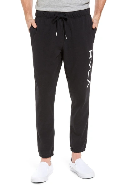 Shop Rvca Big Logo Sweatpants In Black