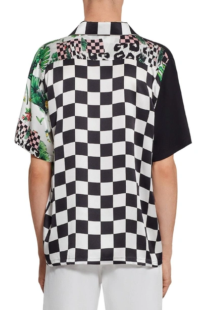 Shop Versus By Versace Check Print Camp Shirt In B1008 Black