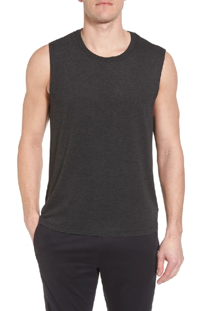 Shop Alo Yoga The Triumph Sleeveless T-shirt In Charcoal Black Triblend