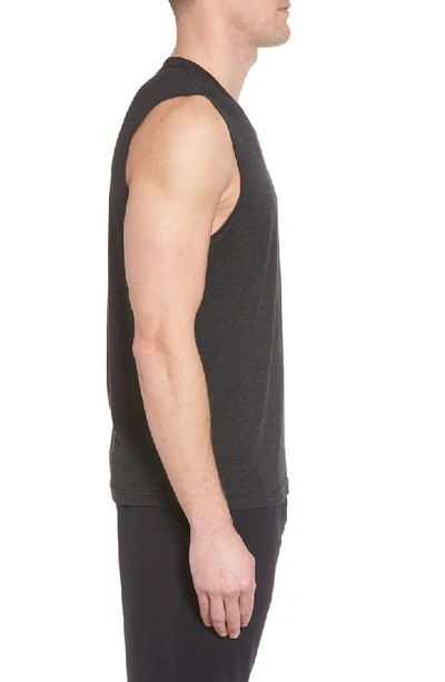 Shop Alo Yoga The Triumph Sleeveless T-shirt In Charcoal Black Triblend