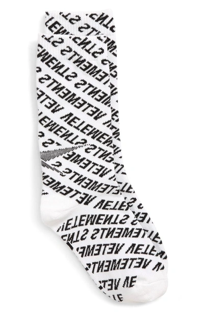 Shop Vetements Monogram Socks In White