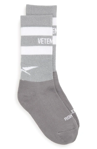 Shop Vetements Reflective Socks In Grey/ Reflective