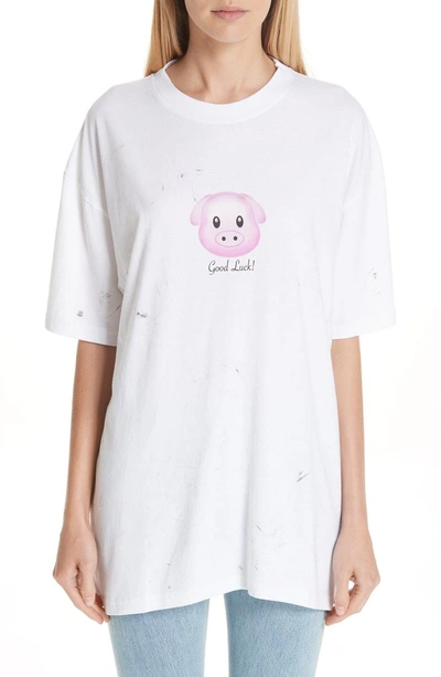 Shop Vetements Lucky Pig Tee In White