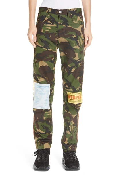 Shop Martine Rose Camo Trousers In Green
