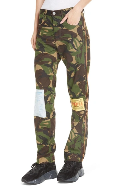 Shop Martine Rose Camo Trousers In Green