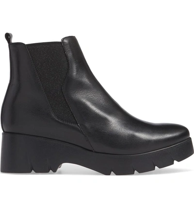 Shop Wonders Pull-on Chelsea Boot In Black Leather