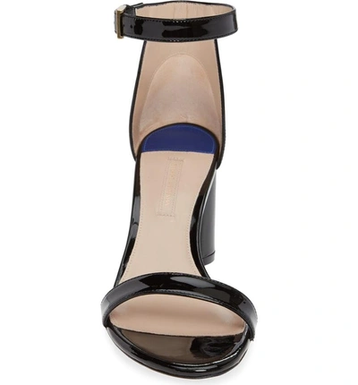 Shop Stuart Weitzman 75lessnudist Ankle Strap Sandal In Black Patent