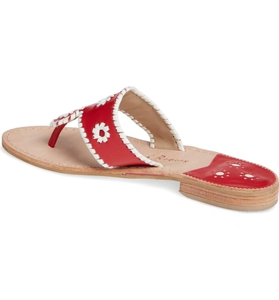 Shop Jack Rogers Spirit Sandal In Red/ White Leather