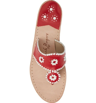 Shop Jack Rogers Spirit Sandal In Red/ White Leather