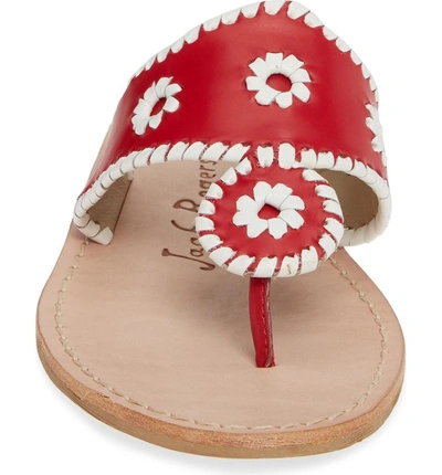 Shop Jack Rogers Spirit Sandal In Red/ White Leather