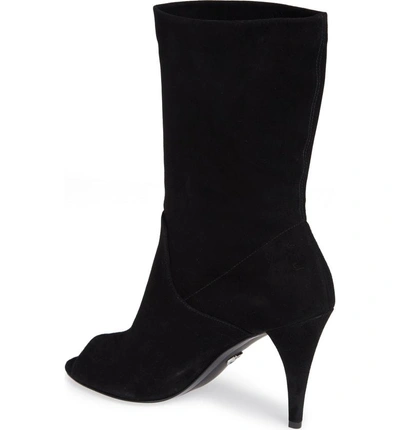 Shop Michael Michael Kors Elaine Open Toe Bootie In Black Suede