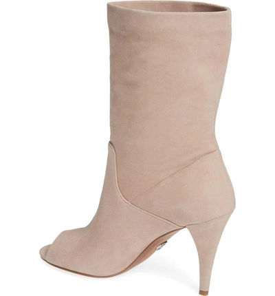 Shop Michael Michael Kors Elaine Open Toe Bootie In Truffle Suede