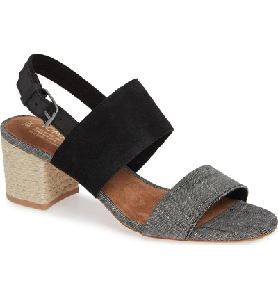 Shop Toms Poppy Sandal In Black Suede