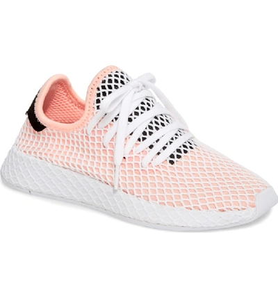 Shop Adidas Originals Deerupt Runner Sneaker In Pink/ Core White