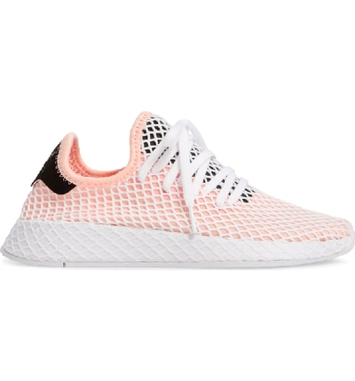 Shop Adidas Originals Deerupt Runner Sneaker In Pink/ Core White