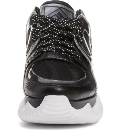 Shop Fendi Fancy Lace-up Sneaker In Black