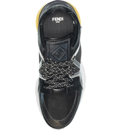 Shop Fendi Fancy Lace-up Sneaker In Black