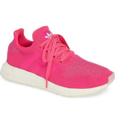 Shop Adidas Originals Swift Run Sneaker In Shock Pink/ Off White