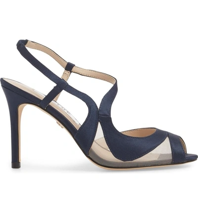 Shop Nina Regina Sandal In Navy Satin