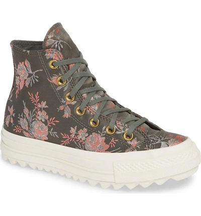Converse Chuck Taylor All Star Lift Ripple Parkway Floral High Top Sneaker  In River Rock | ModeSens