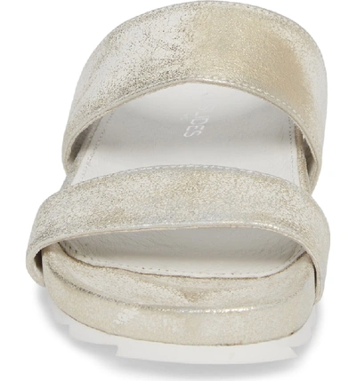 Shop Jslides Edie Sandal In Platinum Leather