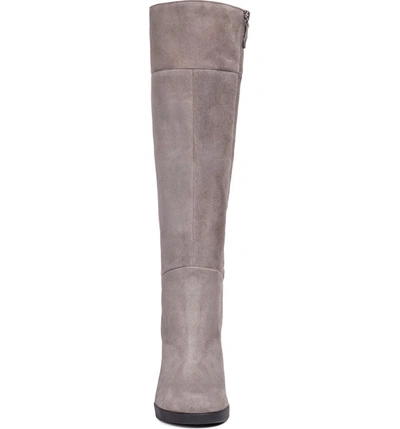 Shop Geox Annya Knee High Boot In Chestnut Suede