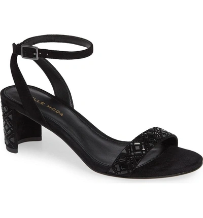 Shop Pelle Moda Moira Crystal Embellished Sandal In Black Suede