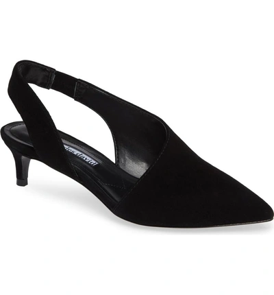 Shop Charles David Picasso Asymmetrical Slingback Pump In Black Suede