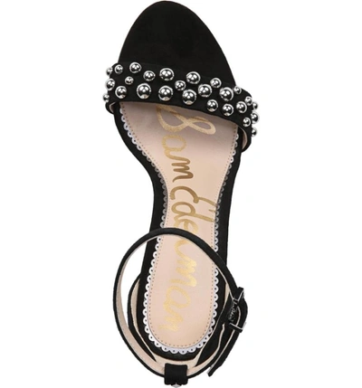 Shop Sam Edelman Yoshi Studded Ankle Strap Sandal In Black Leather