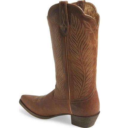 Shop Ariat Round-up Johanna Western Boot In Pearl Leather