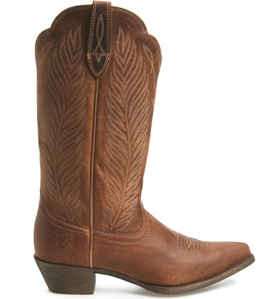 Shop Ariat Round-up Johanna Western Boot In Pearl Leather