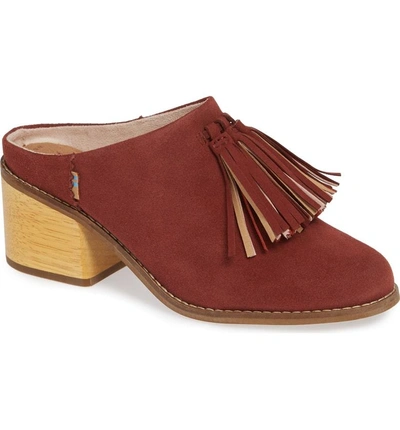 Shop Toms Leila Tassel Mule In Muscat Suede/ Tassel