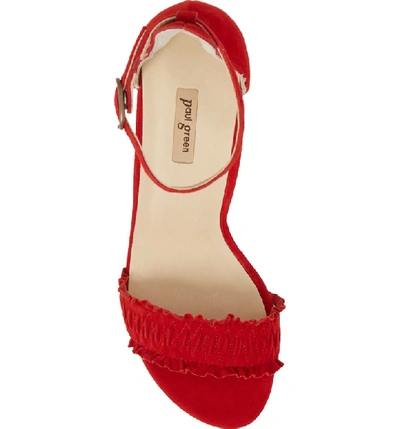 Shop Paul Green Palermo Ankle Strap Sandal In Red Suede