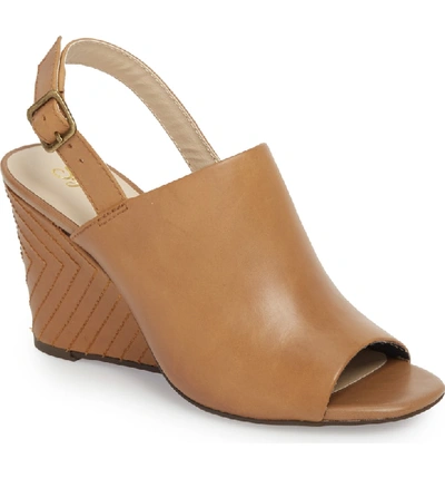 Shop Seychelles Abyssal Wedge Sandal In Tan Leather