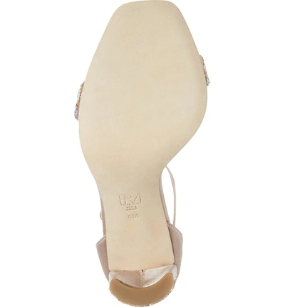 Shop Pelle Moda Gabi Ankle Strap Sandal In Platinum Gold Fabric