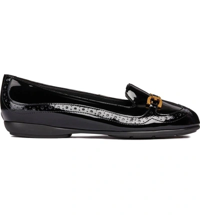 Shop Geox Annytah Loafer In Black Faux Patent Leather