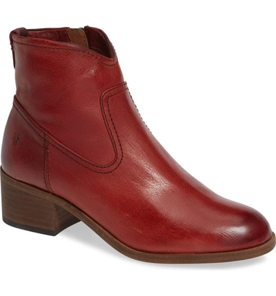 Shop Frye Claire Bootie In Red Clay Leather